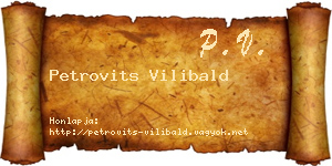 Petrovits Vilibald névjegykártya